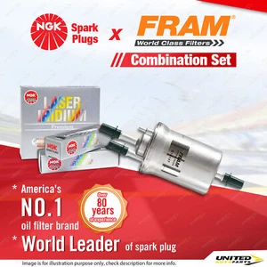 NGK Laser Iridium Spark Plugs & Fram Fuel Filter for Volkswagen Golf MkV 3.2L - Picture 1 of 3