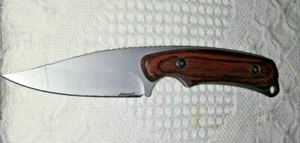 7" Fixed Blade Full Tang Sharp Finger 3 1/4" Blade Rose Wood Handle EC - Picture 1 of 2