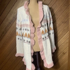 Matilda Jane Knit Winter Ruffled Boho Cardigan Sweater Jacie Large Wool Blend - Picture 1 of 4