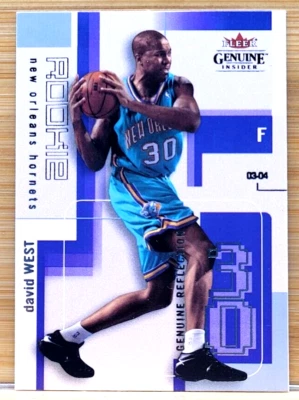 2003-04 FLEER GENUINE INSIDER DAVID WEST #D/99 Genuine Reflection ROOKIE - Image 1 of 2