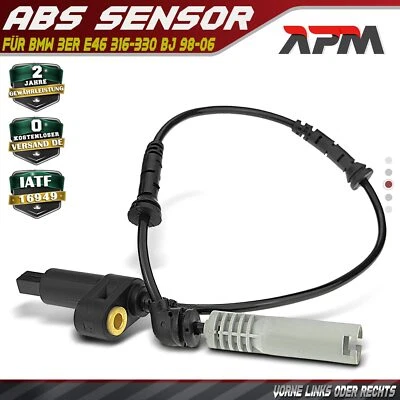 ABS Sensor Raddrehzahl Vorne Links Oder Rechts für BMW 3er E46 316-330 BJ 98-06 - Bild 1 von 4