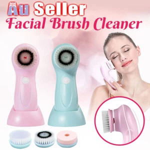 3in1 Electric Facial Brush Skin Care Cleansing Waterproof Massager Face Cleaner - Picture 1 of 14