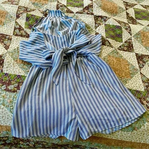 muéstrame tu mumu melissa corbata a rayas delantero abierto trasero mameluco talla grande nuevo - Imagen 1 de 7