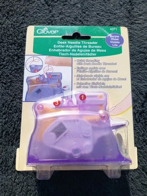 Enhebrador de agujas de escritorio Clover púrpura fácil de enhebrar pequeño 4071 SELLADO Foto 1 de 3