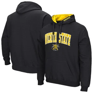 Men's Colosseum Black Wichita State Shockers Arch & Logo 3.0 Pullover Hoodie - Picture 1 of 3