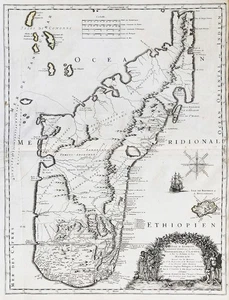 Madagascar island ile isla mapa mapa Sanson grabado en cobre grabado 1667 - Imagen 1 de 1