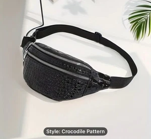 Black Bum Bag. Adjustable Strap. Upto 40” waist Size 16. Rain proof. Festival. - Picture 1 of 2