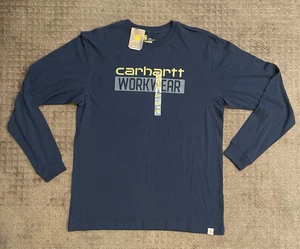 NWT Carhartt Long Sleeve T Shirt Mens Large Tall Navy Blue Original Fit - Picture 1 of 7