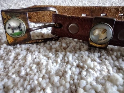 Cinturón infantil vintage años 50/mediados de siglo - cuero - aprox. 2 y 1/2 pies de largo Foto 1 de 3