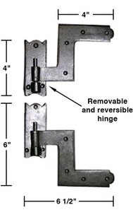 1 Pair Renovators Supply HD Black Wrought Iron Shutter Lift Off Pintle Hinges - Picture 1 of 2
