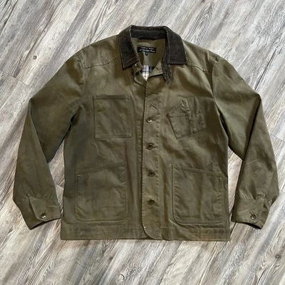 Rag & Bone x Barneys Olive Waxed Cotton Chore Jacket Corduroy Collar Men’s 42 - Image 1 of 4