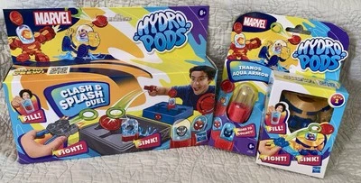 Nuevo Hydro Pods Marvel Clash and Splash Duel Battle Set Spider-Man & Venom, Thanos Foto 1 de 4