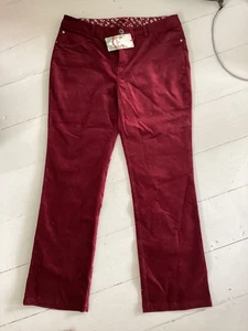 joe browns 16 new with tags mAroon v rushed cotton style trousers - Picture 1 of 3