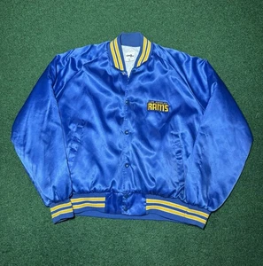 80er Los Angeles Rams Satin Jacke Mantel Chalk Line LA Football XL Vintage Team - Bild 1 von 9