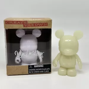 NEW DISNEY VINYLMATION CREATE YOUR OWN MICKEY MOUSE BLANK 3" FIGURE & GLOW FIG - Picture 1 of 12