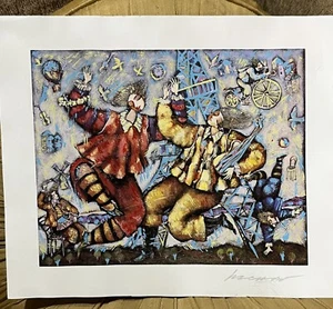 MICHAEL KACHAN Eiffel Song Seriolithograph Signed Art Print 9X7 - Picture 1 of 9