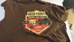 Green Parrot Ukulele Asssociation Key West Brown Graphic 2 Sided T-Shirt Sz 2XL - Picture 1 of 4