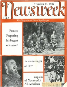 Newsweek - December 13, 1937 - Francisco Franco - All-American Football - Picture 1 of 3