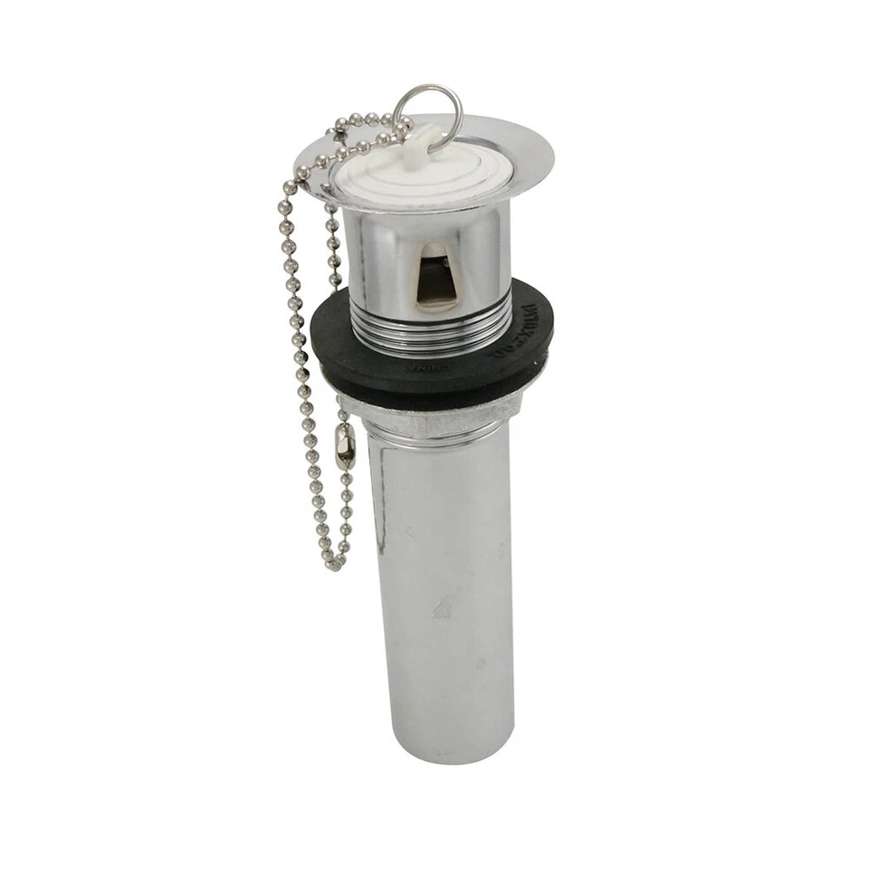 Plumb Pak PP20219 1-Piece Po Plug Drain with Chain & Stopper 5 X 1-1/4 in Chrome