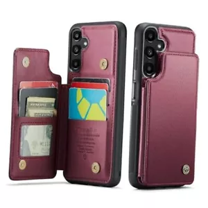 for Samsung Galaxy A35 Case with Card Holder, RFID Blocking for Samsung Red - Picture 1 of 7
