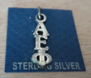 Dije Lavalier de Plata Esterlina 20x7 mm Hermandad Griega Alfa Epsilon Phi - Imagen 1 de 2