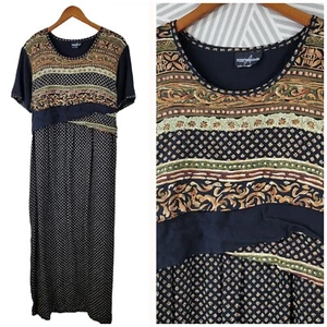Vintage 90s Dress size 14 Large Tie Back Alt midi Assymetric Top Art To Wear - Picture 1 of 8