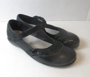NAOT LUGA Women Black Leather Mary Jane Ballet Flats Shoes Sz 9 EU 40 - Picture 1 of 8
