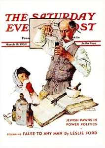 1939 MAR 18 The Pharmacist NORMAN ROCKWELL SATURDAY EVENING POST COVER ART PRINT - Imagen 1 de 3
