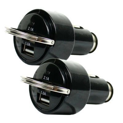 2X Cargador de Coche USB Doble Puerto Salida 2.1A 1A para Teléfonos iPhone y Android Negro Foto 1 de 4