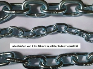 Profi Stahlkette Eisenkette Rundstahlkette verzinkt 2,4,6,8,10 mm Meter m TOP M - Picture 1 of 1