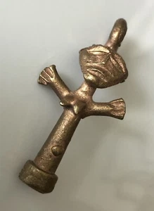 Vintage Primitive Tribal Hand Made Brass Women Figurine Pendant - Picture 1 of 7