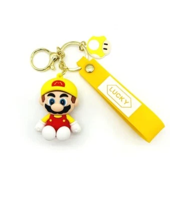 Super Mario Keychain Pendant Bag Key Ring  Cartoon PVC Soft Rubber - Image 1 of 2