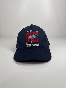 The British Sausages Co cap hat adjustable one size fits most blue mesh - Foto 1 di 5
