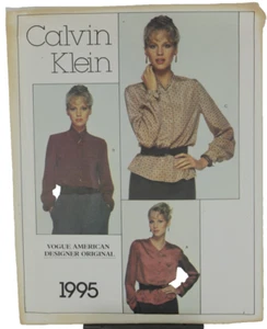Vogue Sewing Pattern 1995 Calvin Klein Size 10 Misses Blouse Uncut FREE SHIP - Picture 1 of 4