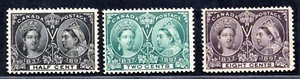 CANADA 1897 JUBILEE SC. 50 LIGHT HINGE SC. 52 NEVER HINGED SC. 56 LIGHT HINGE - Picture 1 of 2