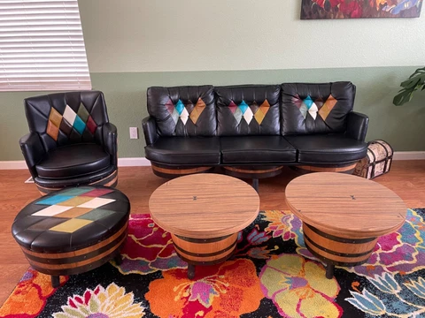 Vintage Barrel Furniture - 10 Piece set, Great Condition! Mid-Century Modern Cover