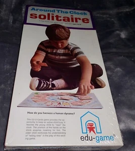 1970s AROUND the CLOCK SOLITAIRE Old Stock Board Game Edu-Game FACTORY SEALED - Picture 1 of 5