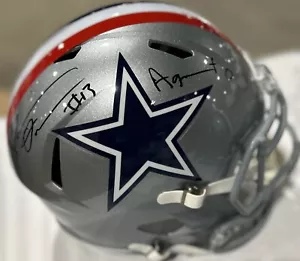 DeMarvion Overshown Cowboys Autografo Full Size Replica Casco Tristar Rwb - Foto 1 di 1