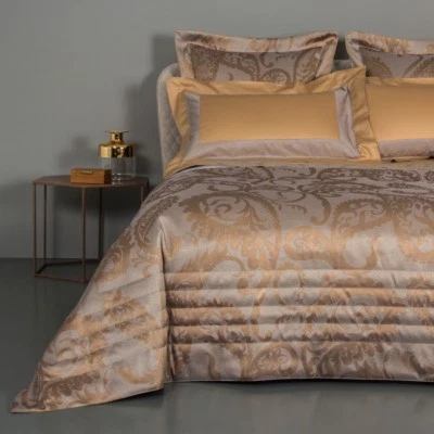 $3200 NUEVO Frette LUX MOGADOR Cobertor Edredón Claro Beige SEDA JACQUARD REY Reina Foto 1 de 4