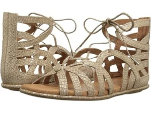 $160 GENTLE SOULS by Kenneth Cole Break My Heart Gladiator Sandals Gold 7 M - Picture 1 of 5