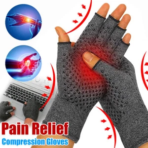 1 Pair Compression Gloves Arthritis Carpal Tunnel Hand Brace Support Pain Relief - Picture 1 of 11