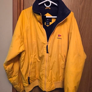 Port Authority Fleece Lined Winter Jacket Yellow Nylon North Star Logo Sailing - Picture 1 of 6