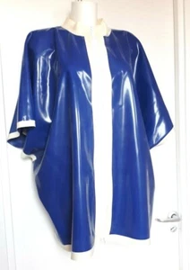 Látex Caucho Vestido Tunique Vestido Bata Fetiche Unisex Azul - Bild 1 von 4