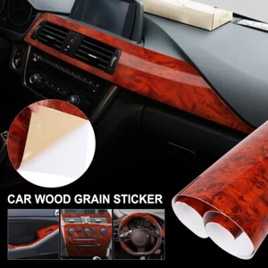 Vinyl Sticker High Glossy Wood Grain Car Internal Decal Wraps Self Adhesive Film - Picture 1 of 24