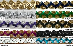 Recorte de lentejuelas metálicas de 3/4" - 9 yardas continuas - ¡Muchos colores disponibles! - Imagen 1 de 18