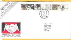 ROYAL MAIL 1982 FDC - TECNOLOGÍA DE LA INFORMACIÓN - Shs Fdi INODORO LONDRES - Imagen 1 de 2