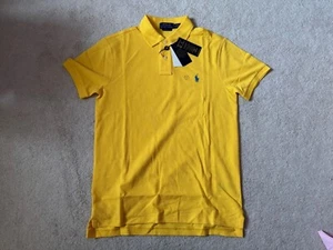 POLO RALPH LAUREN SLIM FIT YELLOW POLO T SHIRT SIZE M MEDIUM NEW RRP £109 - Picture 1 of 4