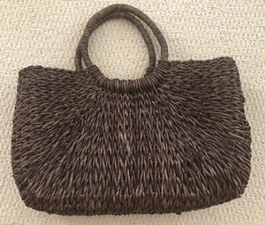 White Stag Women's Brown natural Straw Hand Bag Purse with Straw Handles - Picture 1 of 8