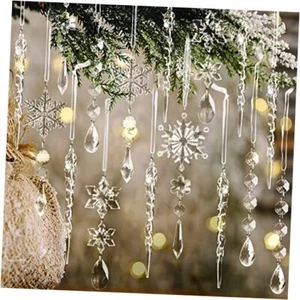 pcs Christmas Tree Decoration Crystal Ornaments - Hanging 18 Transparent - Picture 1 of 7