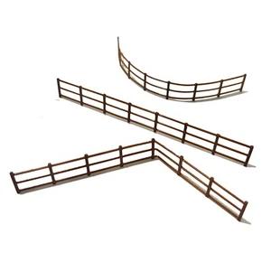80x OO Gauge 1:76 Fence Railings – BROWN 3D Printed Model Railway Scenery - Foto 1 di 5